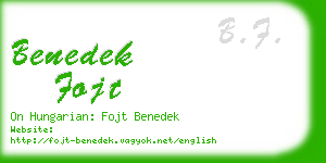 benedek fojt business card